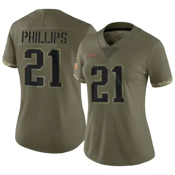 Nike Adrian Phillips Women's Limited New England Patriots Olive 2022 Salute To Service Jersey