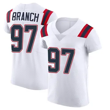 Nike Alan Branch Men's Elite New England Patriots White Vapor Untouchable Jersey