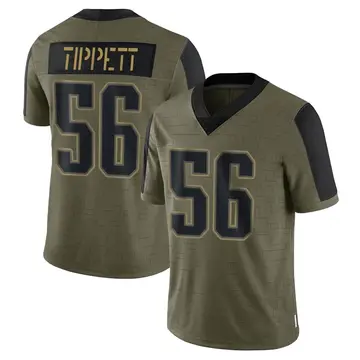 Nike Andre Tippett Men's Limited New England Patriots Olive 2021 Salute To Service Jersey