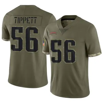 Nike Andre Tippett Men's Limited New England Patriots Olive 2022 Salute To Service Jersey