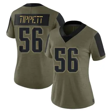 Nike Andre Tippett Women's Limited New England Patriots Olive 2021 Salute To Service Jersey
