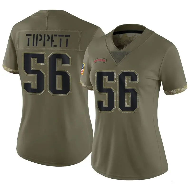 Nike Andre Tippett Women's Limited New England Patriots Olive 2022 Salute To Service Jersey