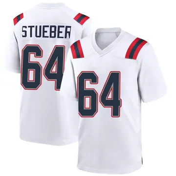 Nike Andrew Stueber Men's Game New England Patriots White Jersey