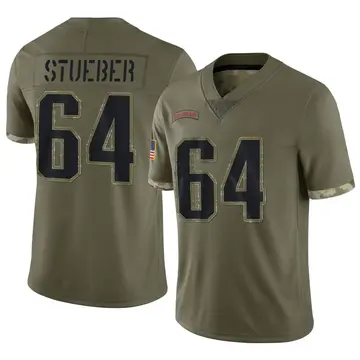 Nike Andrew Stueber Men's Limited New England Patriots Olive 2022 Salute To Service Jersey