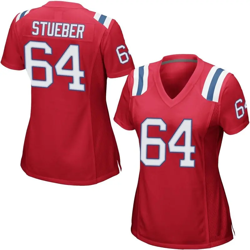 Nike Andrew Stueber Women's Game New England Patriots Red Alternate Jersey