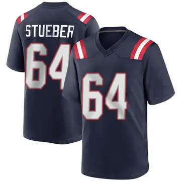 Nike Andrew Stueber Youth Game New England Patriots Navy Blue Team Color Jersey
