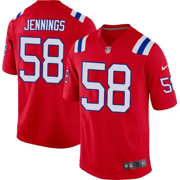 Nike Anfernee Jennings Men's Game New England Patriots Red Alternate Jersey