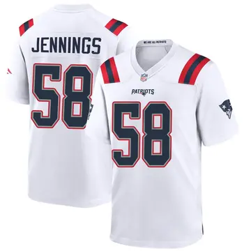 Nike Anfernee Jennings Men's Game New England Patriots White Jersey