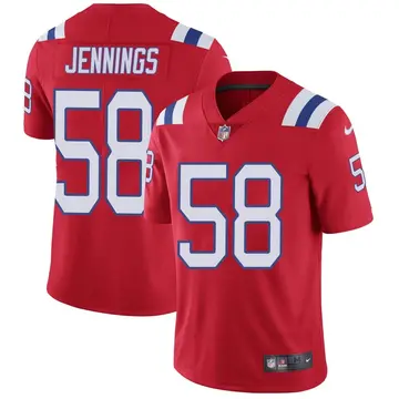 Nike Anfernee Jennings Men's Limited New England Patriots Red Vapor Untouchable Alternate Jersey