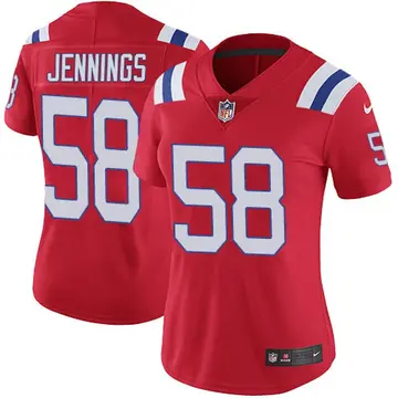 Nike Anfernee Jennings Women's Limited New England Patriots Red Vapor Untouchable Alternate Jersey