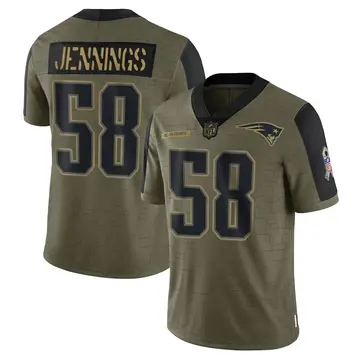 Nike Anfernee Jennings Youth Limited New England Patriots Olive 2021 Salute To Service Jersey