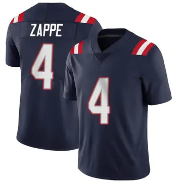 Nike Bailey Zappe Men's Limited New England Patriots Navy Team Color Vapor Untouchable Jersey