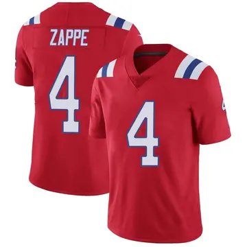 Nike Bailey Zappe Men's Limited New England Patriots Red Vapor Untouchable Alternate Jersey