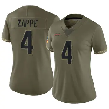 Nike Bailey Zappe Women's Limited New England Patriots Olive 2022 Salute To Service Jersey