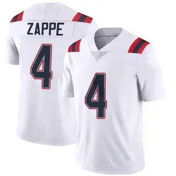 Nike Bailey Zappe Youth Limited New England Patriots White Vapor Untouchable Jersey