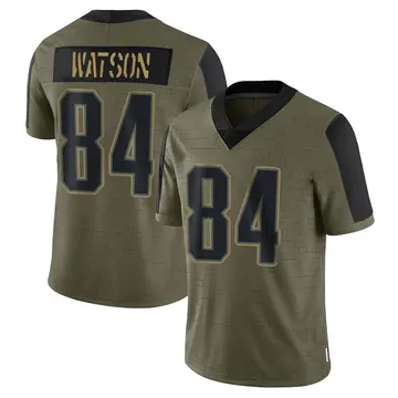 Nike Benjamin Watson Men's Limited New England Patriots Olive 2021 Salute To Service Jersey