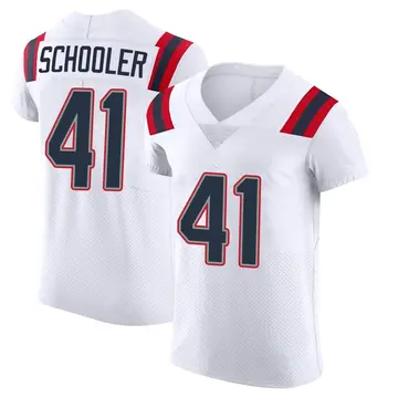 Nike Brenden Schooler Men's Elite New England Patriots White Vapor Untouchable Jersey