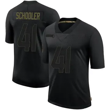 Nike Brenden Schooler Men's Limited New England Patriots Black 2020 Salute To Service Jersey