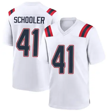 Nike Brenden Schooler Youth Game New England Patriots White Jersey