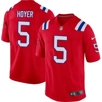 Nike Brian Hoyer Men's Game New England Patriots Red Alternate Jersey