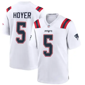 Nike Brian Hoyer Men's Game New England Patriots White Jersey