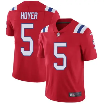 Nike Brian Hoyer Men's Limited New England Patriots Red Vapor Untouchable Alternate Jersey