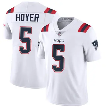 Nike Brian Hoyer Men's Limited New England Patriots White Vapor Untouchable Jersey