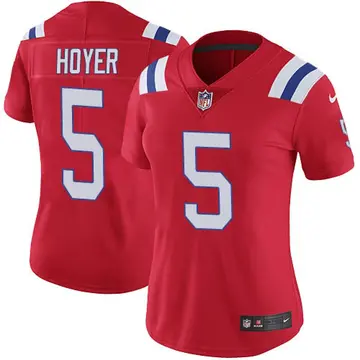 Nike Brian Hoyer Women's Limited New England Patriots Red Vapor Untouchable Alternate Jersey