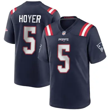 Nike Brian Hoyer Youth Game New England Patriots Navy Blue Team Color Jersey