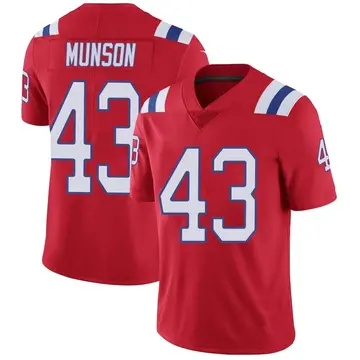 Nike Calvin Munson Men's Limited New England Patriots Red Vapor Untouchable Alternate Jersey