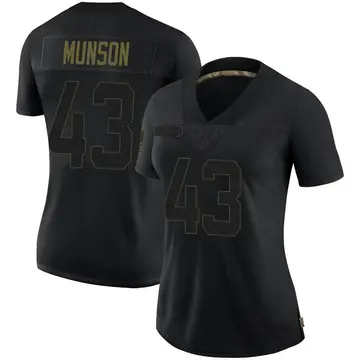 Nike Calvin Munson Women's Limited New England Patriots Black 2020 Salute To Service Jersey