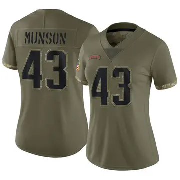 Nike Calvin Munson Women's Limited New England Patriots Olive 2022 Salute To Service Jersey
