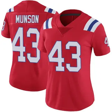 Nike Calvin Munson Women's Limited New England Patriots Red Vapor Untouchable Alternate Jersey