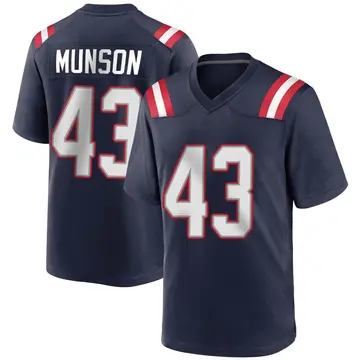 Nike Calvin Munson Youth Game New England Patriots Navy Blue Team Color Jersey