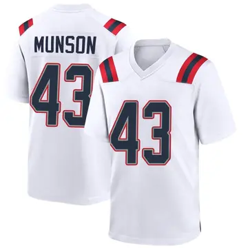 Nike Calvin Munson Youth Game New England Patriots White Jersey