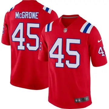 Nike Cameron McGrone Men's Game New England Patriots Red Alternate Jersey