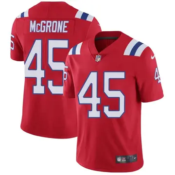 Nike Cameron McGrone Men's Limited New England Patriots Red Vapor Untouchable Alternate Jersey