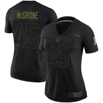 Nike Cameron McGrone Women's Limited New England Patriots Black 2020 Salute To Service Jersey