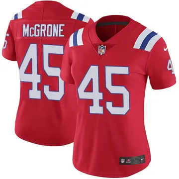 Nike Cameron McGrone Women's Limited New England Patriots Red Vapor Untouchable Alternate Jersey
