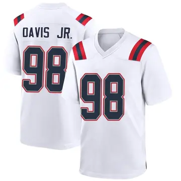 Nike Carl Davis Jr. Men's Game New England Patriots White Jersey