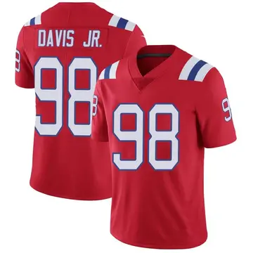 Nike Carl Davis Jr. Men's Limited New England Patriots Red Vapor Untouchable Alternate Jersey