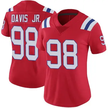 Nike Carl Davis Jr. Women's Limited New England Patriots Red Vapor Untouchable Alternate Jersey