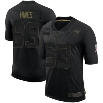 Nike Chasen Hines Men's Limited New England Patriots Black 2020 Salute To Service Jersey