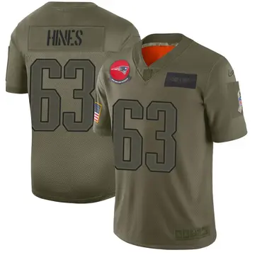 Nike Chasen Hines Men's Limited New England Patriots Camo 2019 Salute to Service Jersey