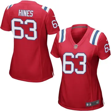 Nike Chasen Hines Women's Game New England Patriots Red Alternate Jersey