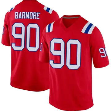 Nike Christian Barmore Men's Game New England Patriots Red Alternate Jersey