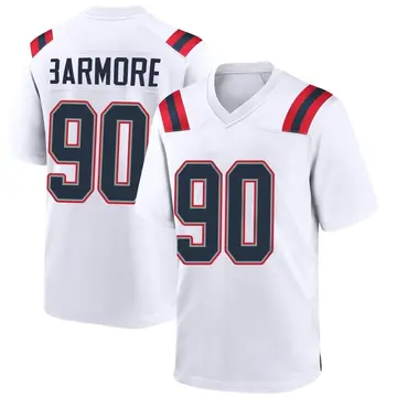 Nike Christian Barmore Men's Game New England Patriots White Jersey