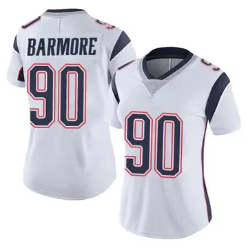 Nike Christian Barmore Women's Limited New England Patriots White Vapor Untouchable Jersey