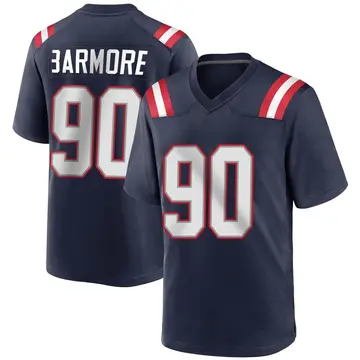 Nike Christian Barmore Youth Game New England Patriots Navy Blue Team Color Jersey