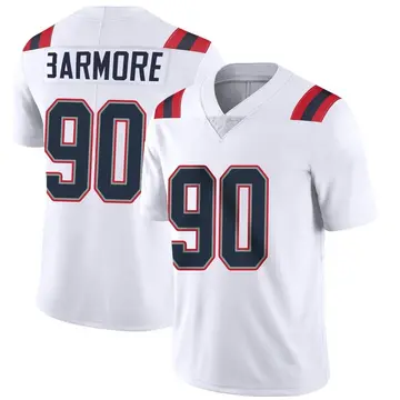 Nike Christian Barmore Youth Limited New England Patriots White Vapor Untouchable Jersey